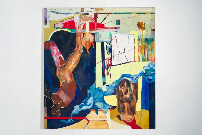 Assim o chão se fez, 2024 — Oil, Acrylic, Oil stick, Charcoal, Canvas, by João Hisse