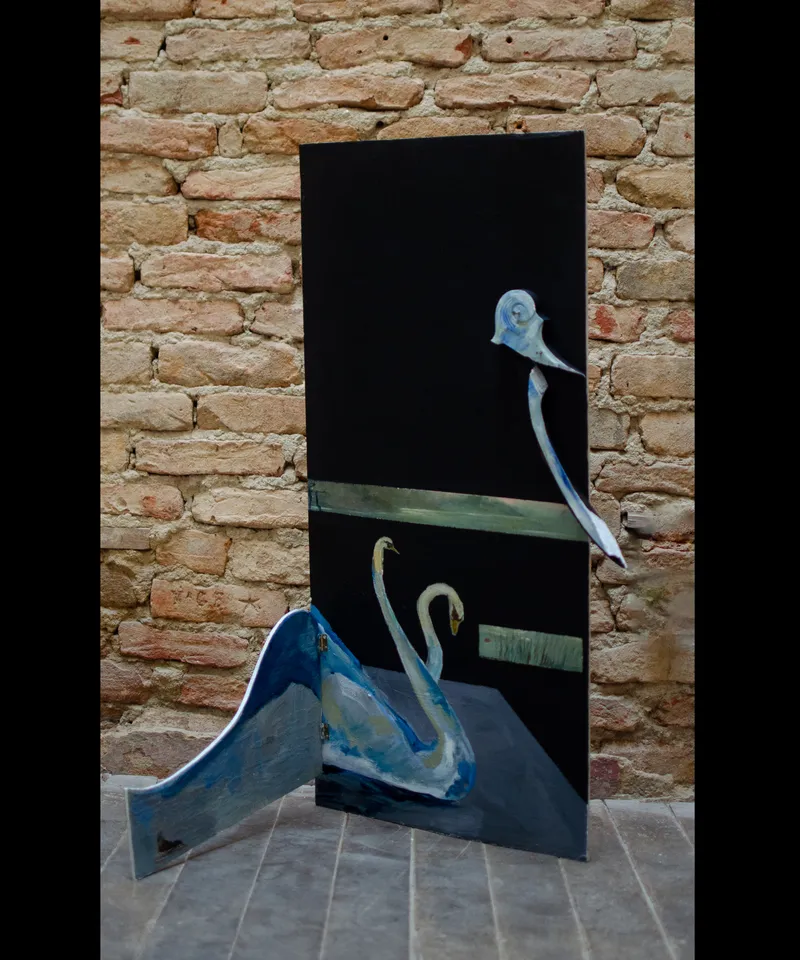 Cisne, 2024 — Oil, Acrylic, Wood, by João Hisse