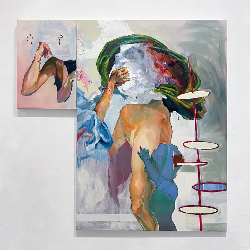 En la otra orilla de la noche, 2025 — Oil, Acrylic, Charcoal, Oil stick, by João Hisse
