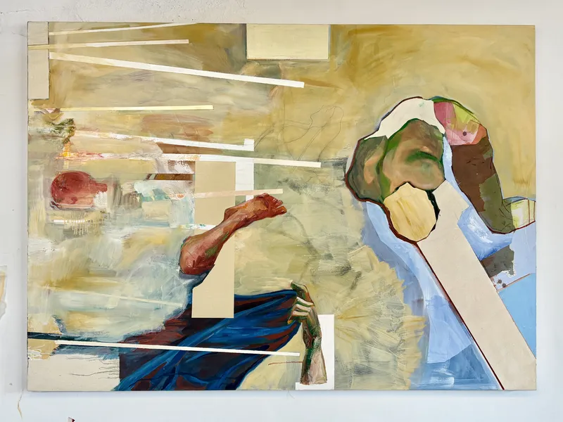 Column by column, in a cloud of dust, 2026 — Oil, Acrylic, Charcoal, Canvas, de João Hisse
